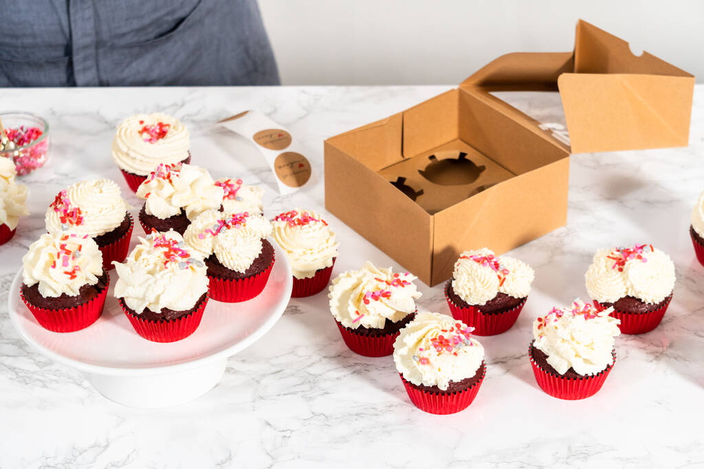 freshly baked red velvet cupcakes